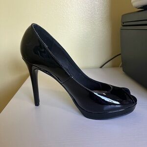 Chinese Laundry Black Patent Peep-Toe Heels